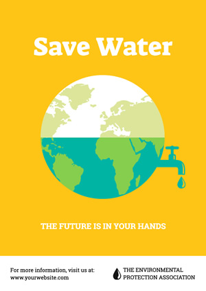 Yellow Earth Save Water Poster Design