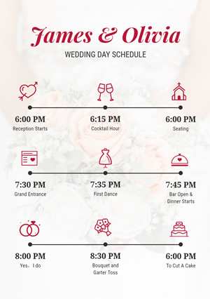 Wedding Day Schedule Schedule Design