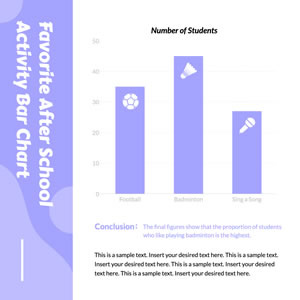 Favorite After School Activity Bar Chart Design