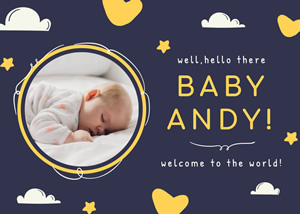Babyboy Birth Announcement Card Design