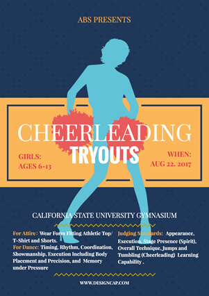 Club Recruit Cheerleader Flyer Flyer Design