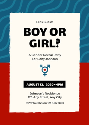 Baby Gender Reveal Invitation Design