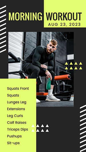 Morning Workout Instagram Story Instagram Story Design