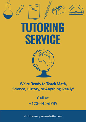 Yellow Tellurion Tutoring Flyer Flyer Design