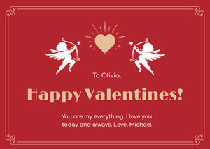 Cupid and Valentines Day Card Design