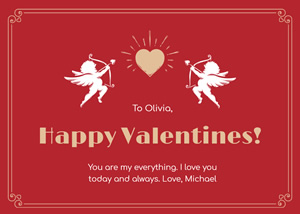 Cupid And Valentines Day Card Design