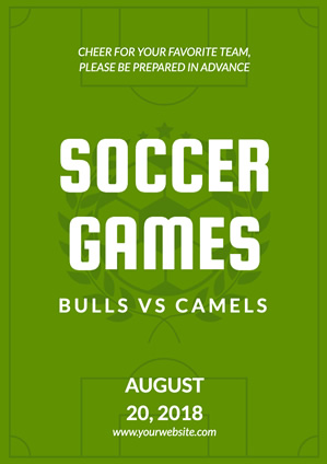 Green Soccer Game Sports Poster Design