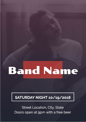 Girl Photo Music Band Poster  Design