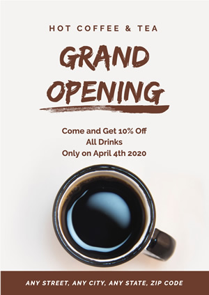 Coffee Shop Grand Opening Poster Poster Design