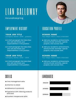 Housekeeping Resume Resume Design