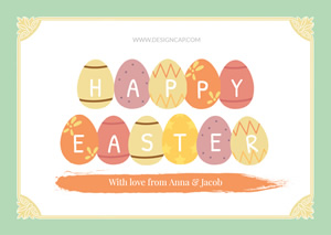 Colorful Egg And Easter Card Design