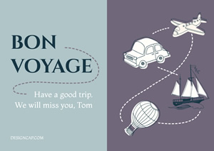 Vehicle And Bon Voyage Card Design