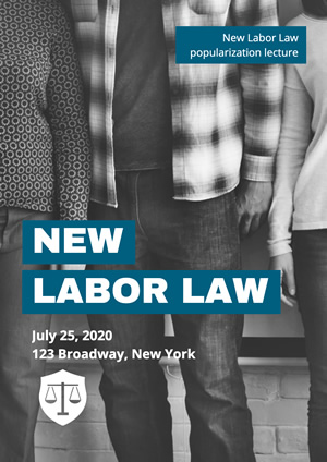 Worker Photo New Labor Law Lecture Poster Design