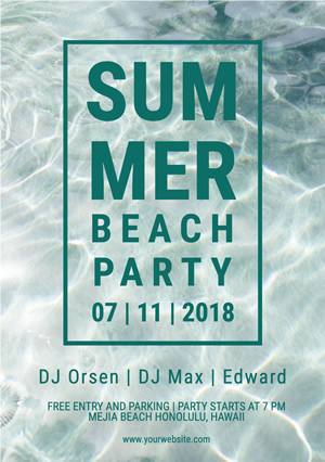 Wavy Summer Beach Party Flyer Flyer Design