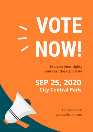 Orange Election Propaganda Poster Design