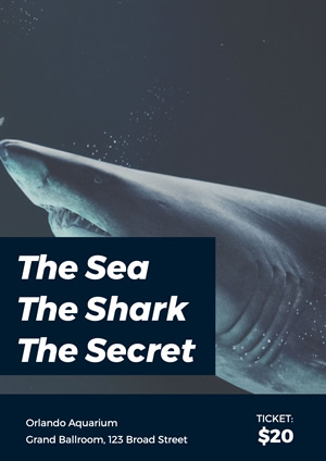 Shark Photo Aquarium Poster Design