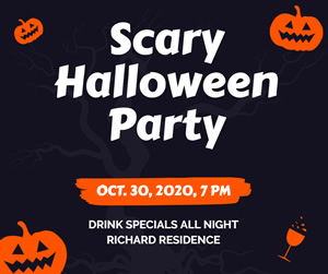 Scary Halloween Party Facebook Post Design