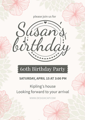 60th Birthday Invitation Design