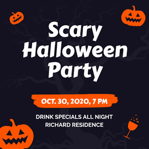 Scary Halloween Party Instagram Post Design