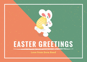Cute Rabbit Easter Card Design
