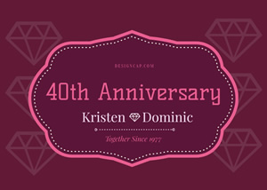 40th Anniversary Card Design