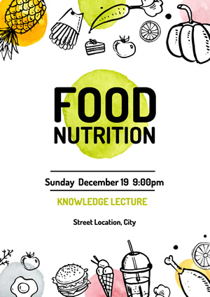 White Food Nutrition Lecture Poster Design