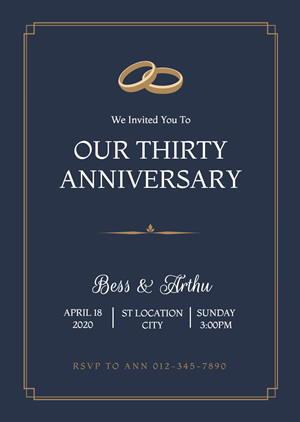 30th Anniversary Invitation Design