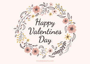 Floral Valentine Card Design