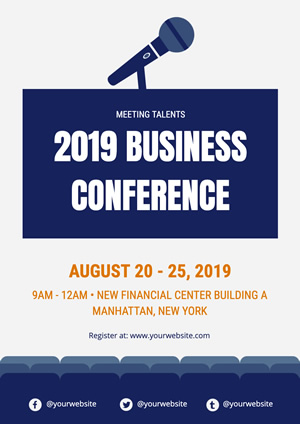 Microphone Business Conference Poster Design