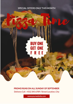 Cheesy Pizza Promotion Poster Poster Design