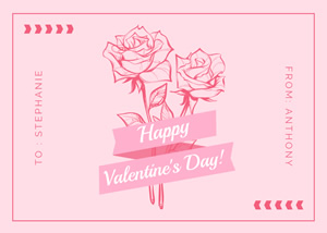 Sketch Rose And Valentine Card Design