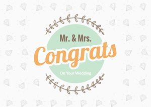 Wedding Congratulation Card Design