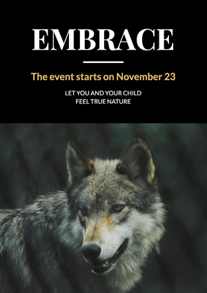 Black Wolf Photo Poster  Design