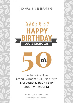  50th Birthday Party Invitation Design