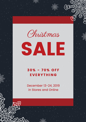 Snowflake Christmas Sale Flyer Flyer Design