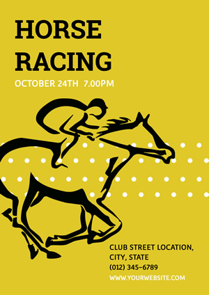 Yellow Horse Racing Poster Design