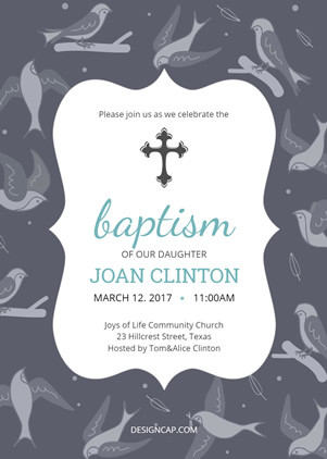 Graceful Baptism Invitation Design
