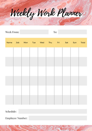Wöchentlicher Zeitplan design