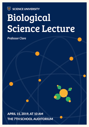 Blue Molecular Structure Biology Poster Design