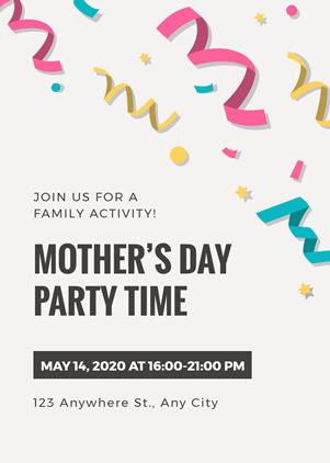 Happy Mother's Day Party Invitation Design