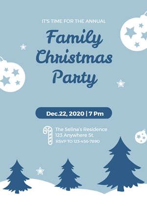 Snow Christmas Party Invitation Design