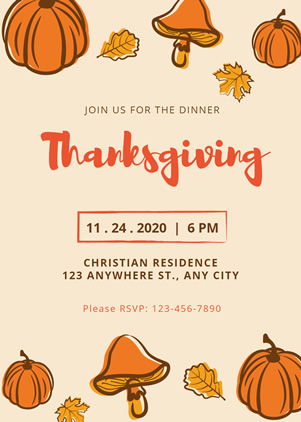 Childish Thanksgiving Invitation Design