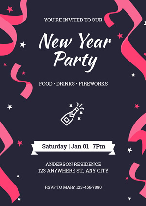 Grand New Year Party Invitation Design