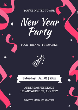 Grand New Year Party Invitation Design