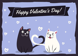 Cute Cat Valentine Card Design