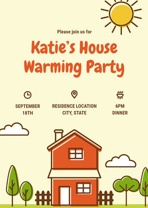 Cartoon Housewarming Invitation Design