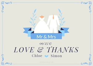 Simple Love and Thanks Card Design