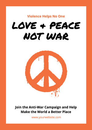 Peace and Love Antiwar Poster Design