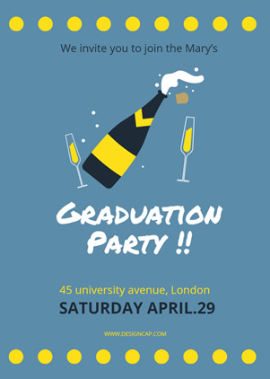 Champagne Graduation Party Invitation Design