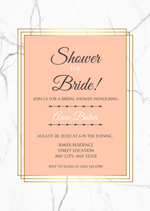 Simple Bridal Shower Invitation Design